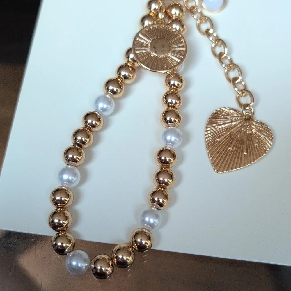 A New Day Gold and Pearl Bag Charms Bundle Set NWT